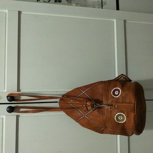 Morrocan genuine handmade leather handbag/napsack
